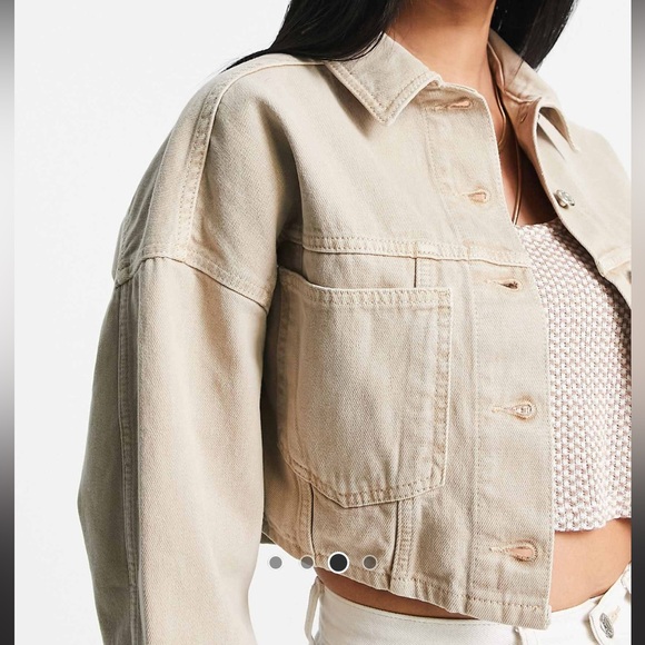Topshop / crop denim jacket / sand - Picture 4 of 11